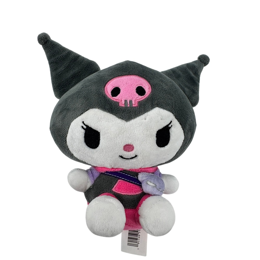 Sanrio Kuromi Plush Toy Hello Kitty and Friends 8in Grey Pink Skull‎ Streetwear
